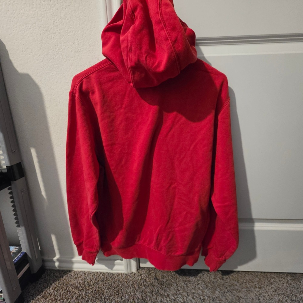 Nike Mens Sportswear Club Fleece Pullover Hoodie Red White Logo Small BV2654-657 - Picture 5 of 7